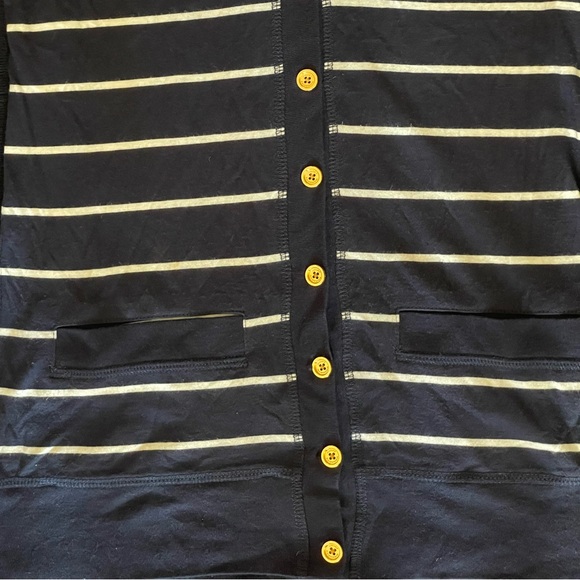 JUICY COUTURE Vintage Y2K Navy/White Striped Button Down Long Sleeve Cardigan - Picture 2 of 5
